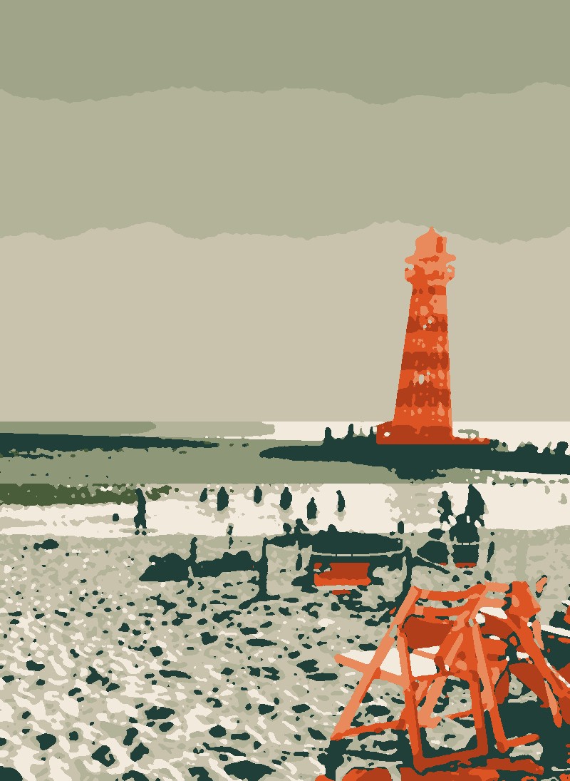 Farol ao entardecer, Bahamas
